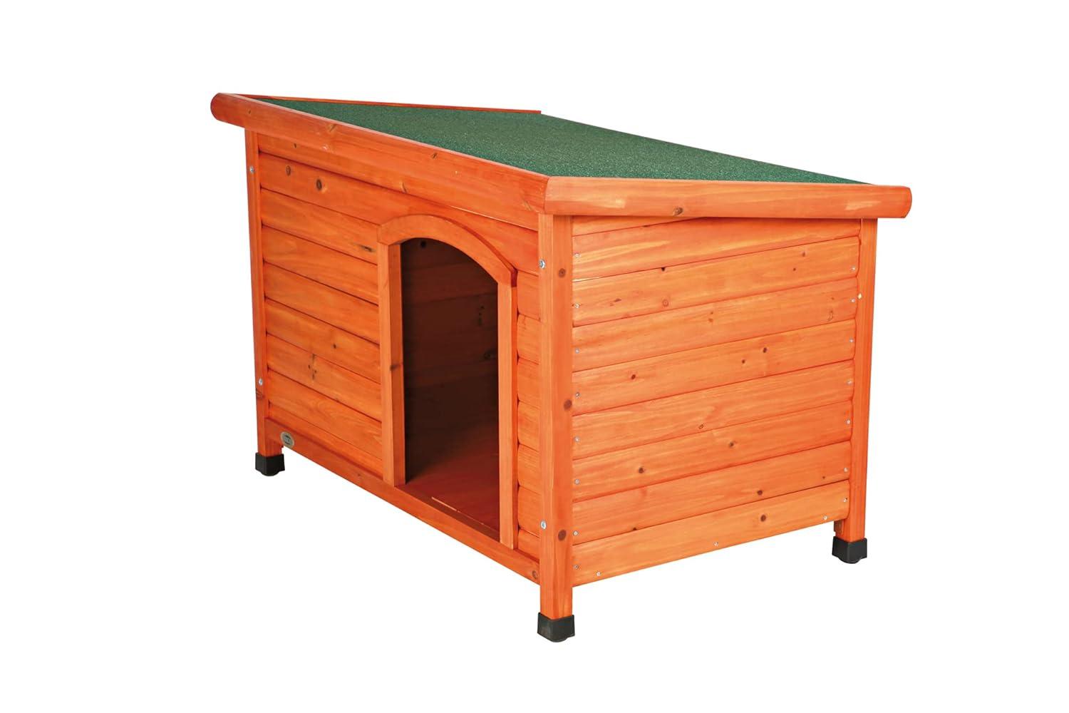 TRIXIE TRIXIE natura Classic Dog House, Flat Hinged Roof, Adjustable Legs, Elevated Pet Shelter