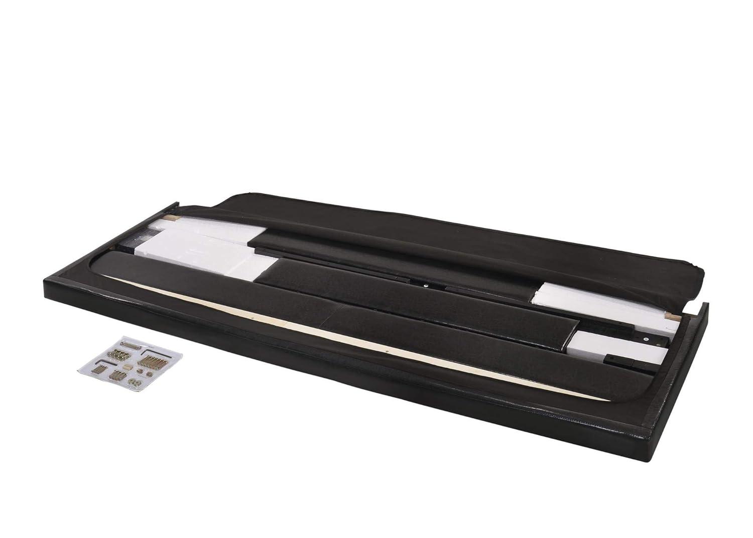 Crown Mark Erin Faux Leather Bed, Black, King