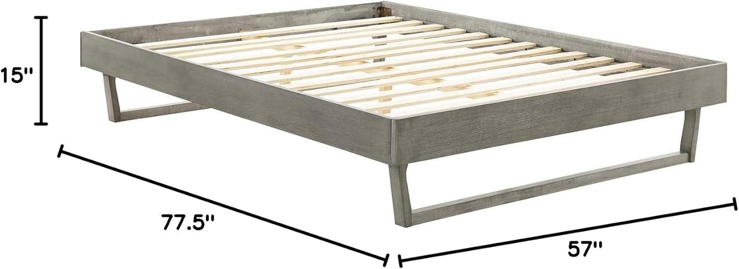 Modway Billie Full Wood Platform Bed Frame in Gray