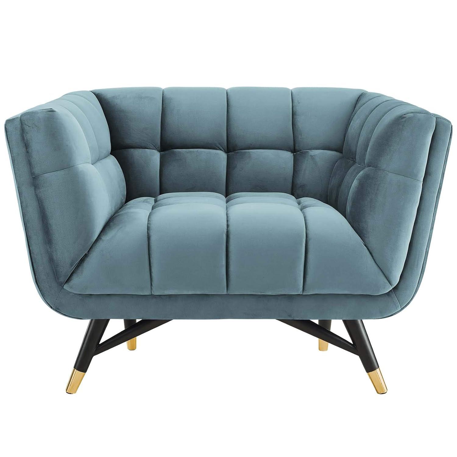 Modway Adept Performance Velvet Armchair Sea Blue