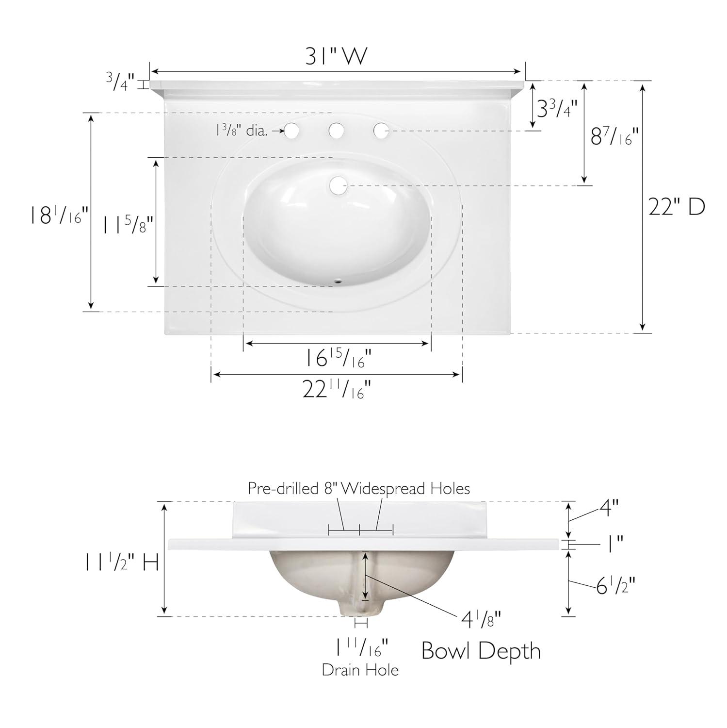 Cultured Marble Vanity Top with Backsplash