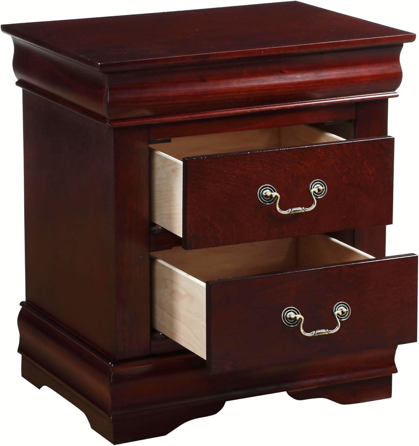 Acme Louis Philippe 2-Drawer Nightstand, Multiple Finishes Indoor Bed Room Furniture