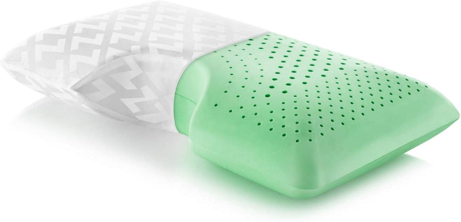 Queen Green Memory Foam Pillow with Peppermint Infusion