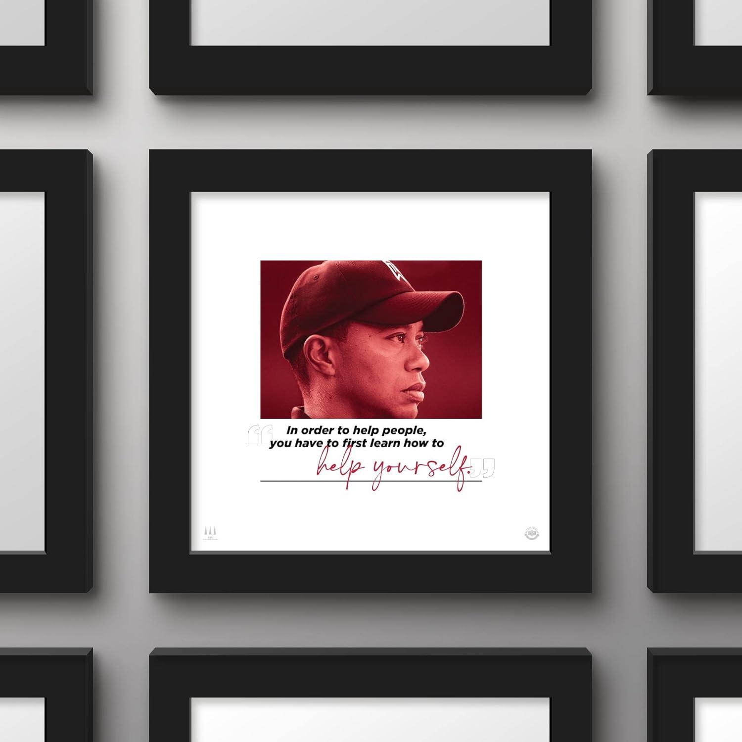 Gallery Pops Tiger Woods - Quote Help Yourself Wall Art, Black Framed Version, 12" x 12"