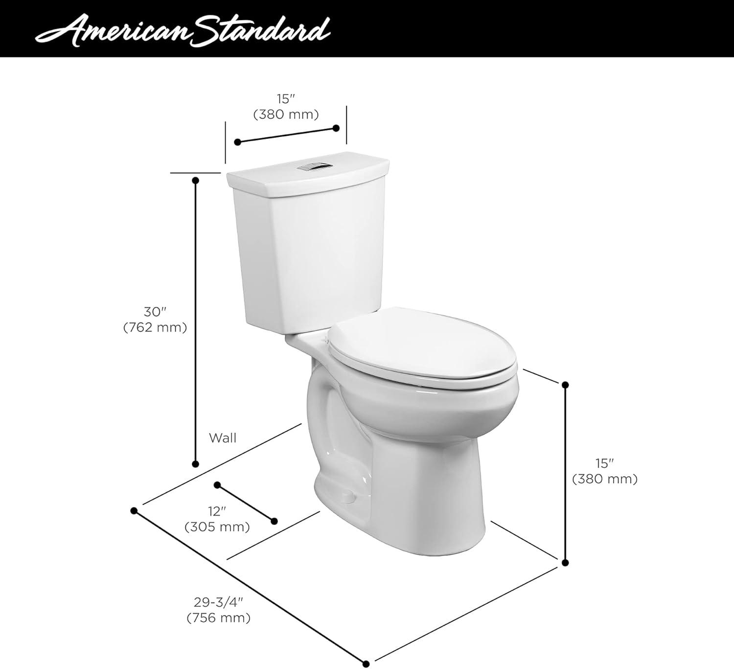 American Standard H2Option 1.28 Gallons GPF Elongated Comfort Height Floor Mounted Kit (Seat Not Included)