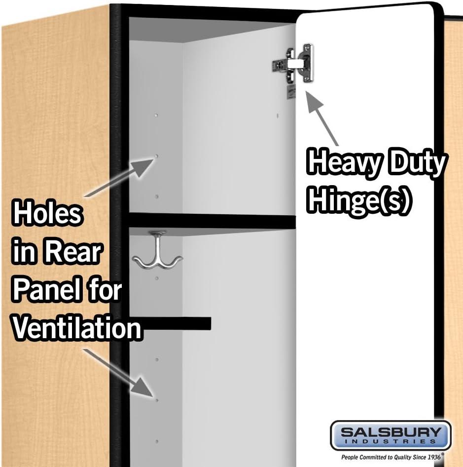 12" Wide Single Tier Designer Wood Locker - 3 Wide - 6 Feet High - 18 Inches Deep - Maple