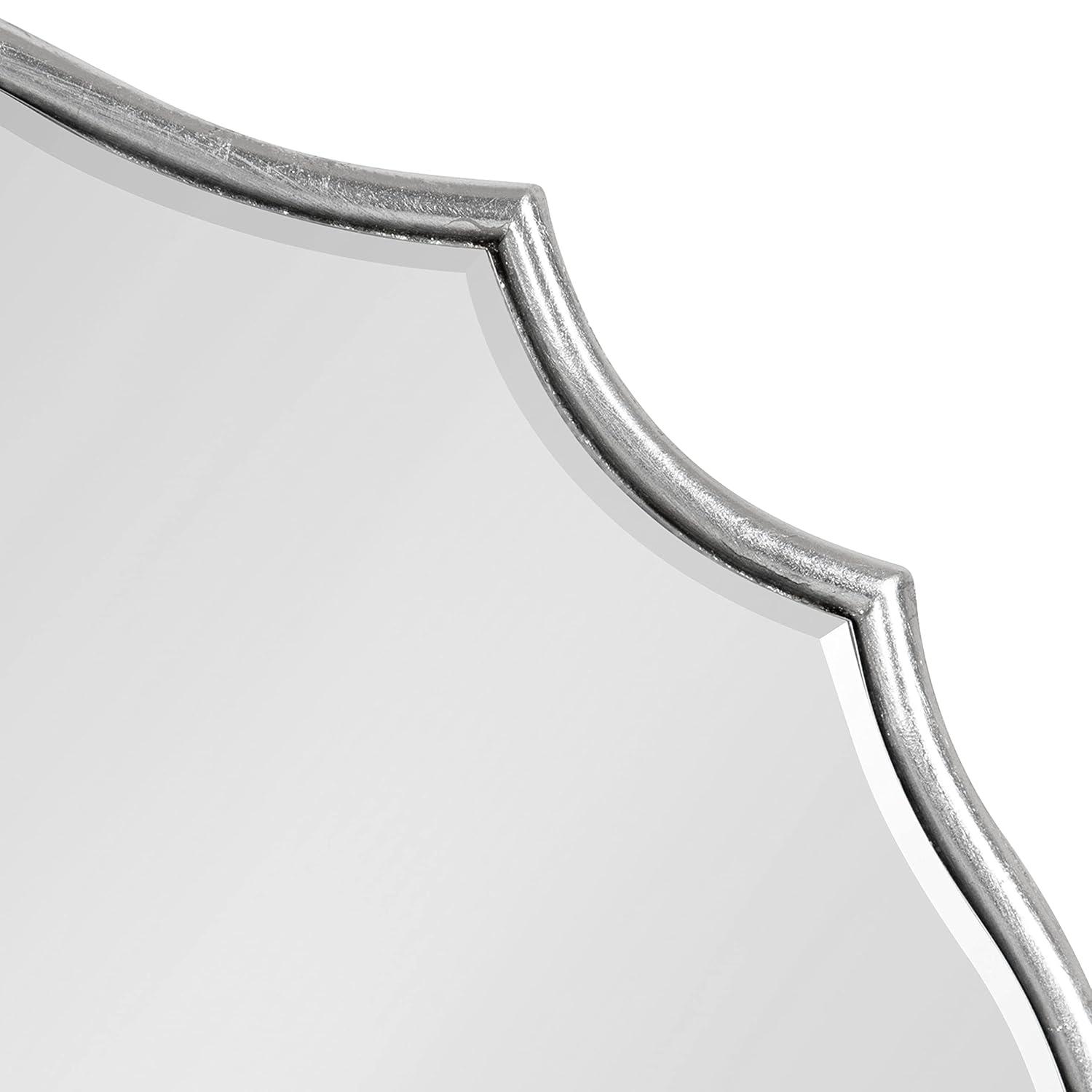 Leanna 18x24 Silver Scalloped Oval Wall Mirror