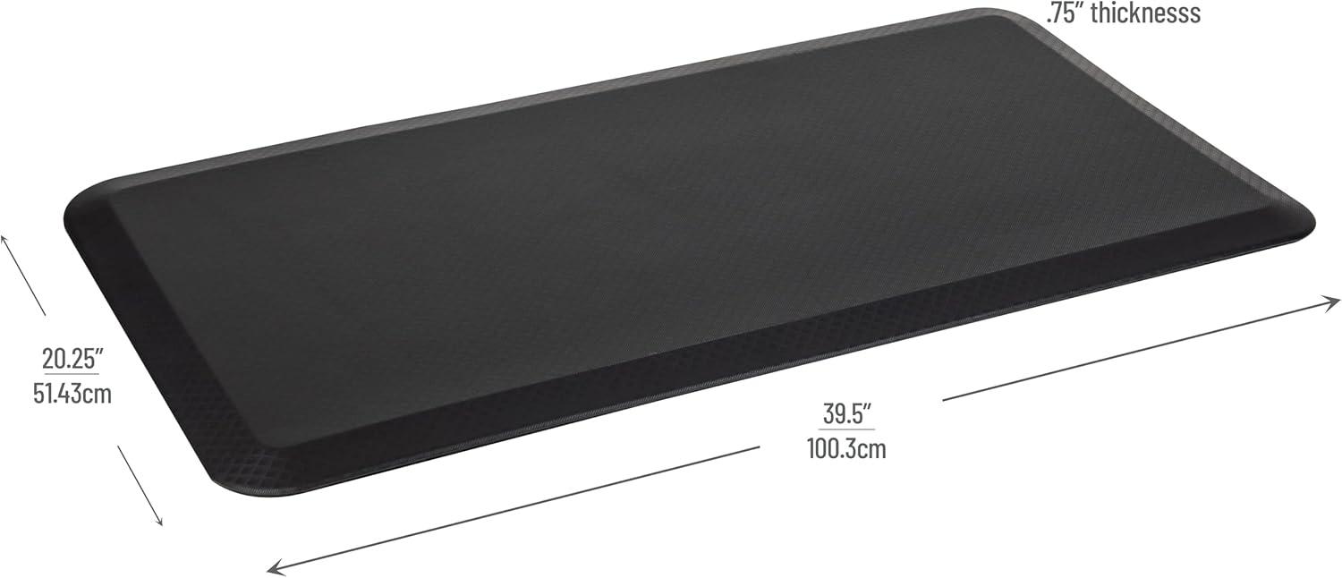Mind Reader Mind Reader Anti Fatigue Kitchen Mat, Standing Desk Mat, Cushioned Mat, Office, Kitchen, Rubber, 39.5 x 20.25 x 0.75