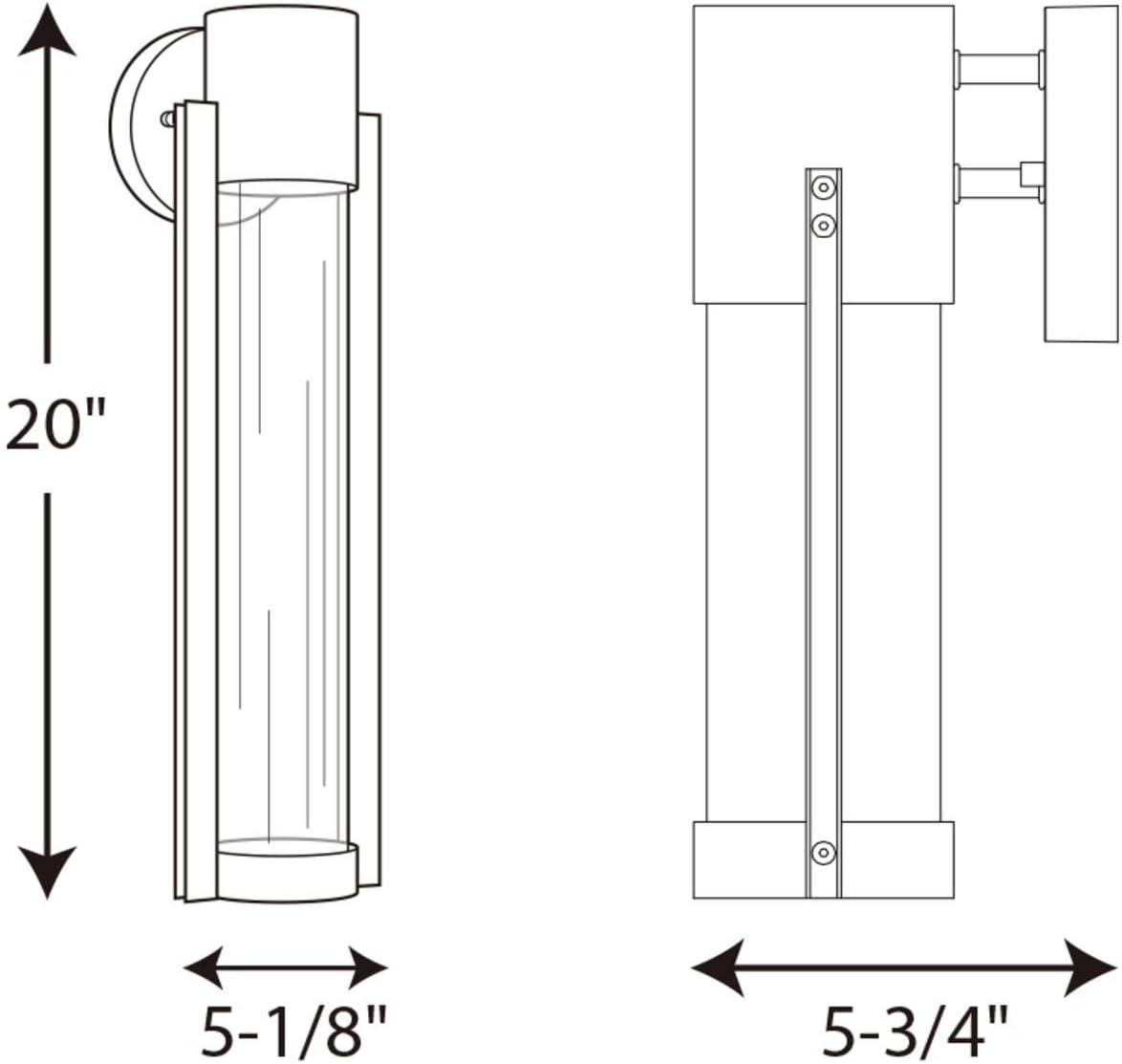 Progress Lighting Z-1030 1-Light Outdoor LED Sconce, Aluminum, Black Finish, Clear Glass Shade