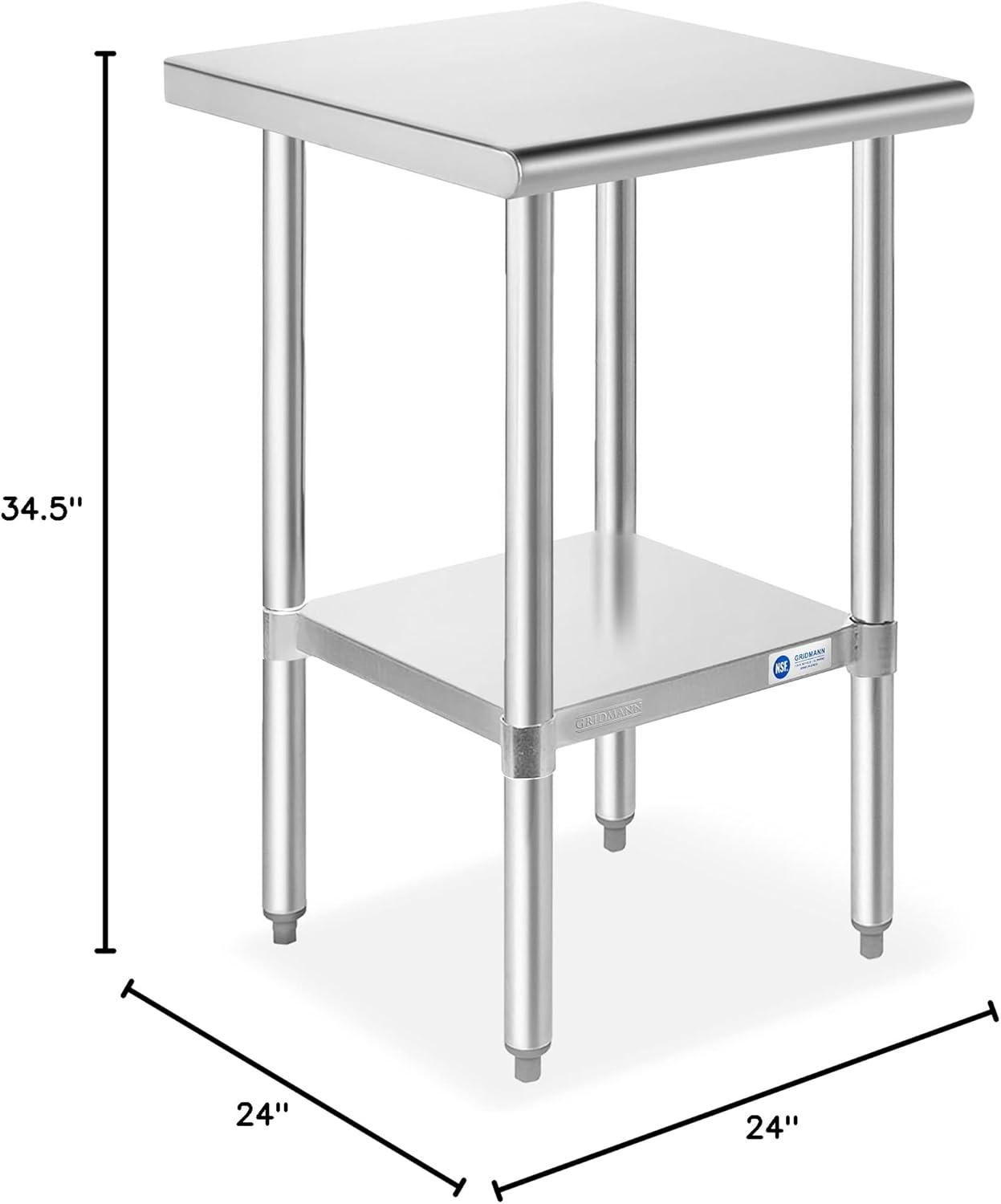 NSF Stainless Steel Commercial Prep Table By GRIDMANN