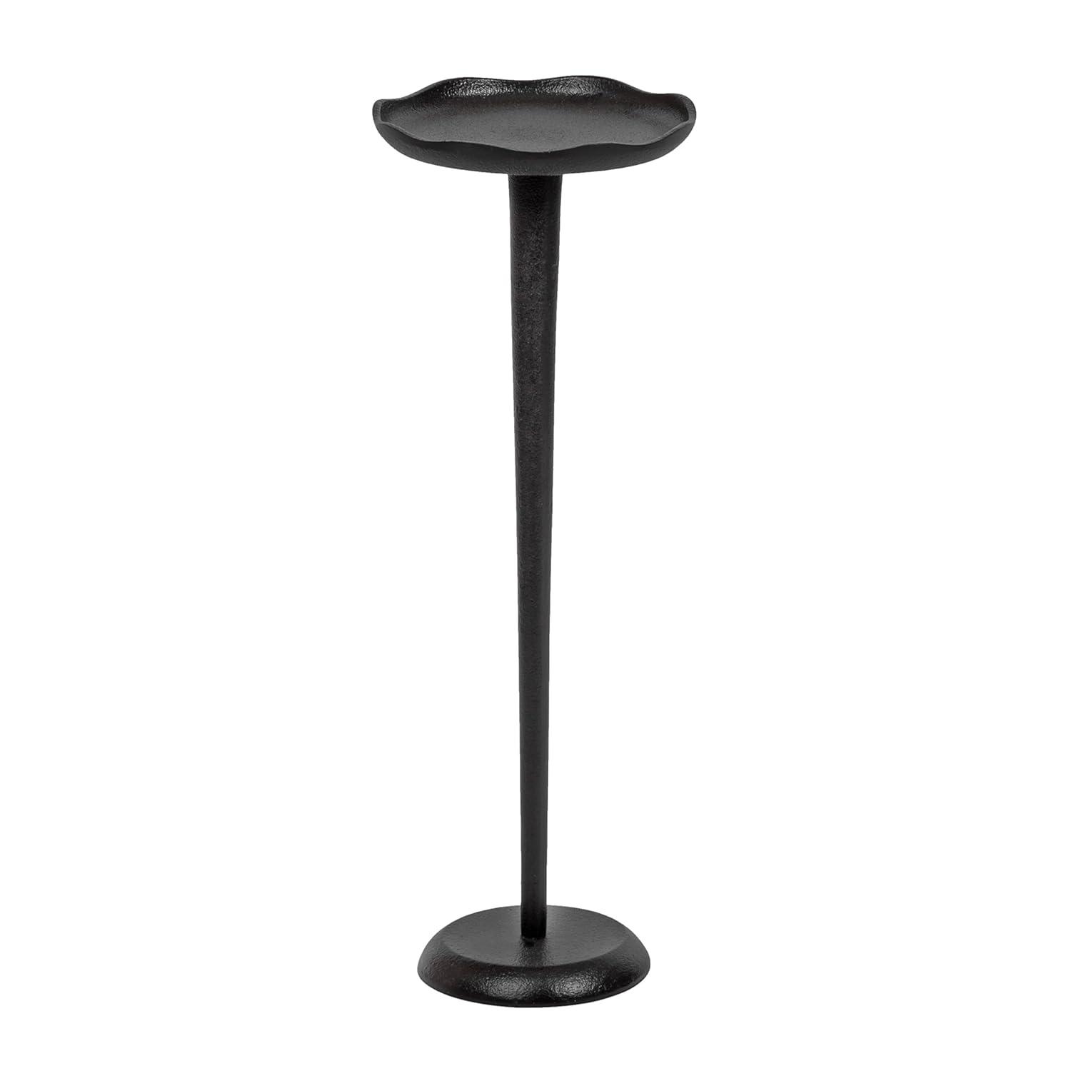 Kate and Laurel Alessia Round Metal Drink Table, 8x8x22, Black