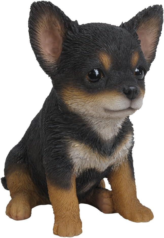 6.5'' Black and Tan Resin Chihuahua Puppy Figurine