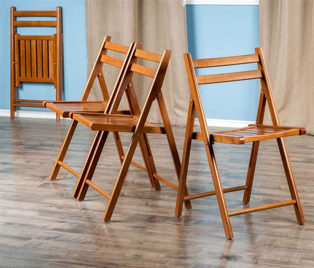 Teak Mid-Century Modern Armless Folding Side Chairs Set