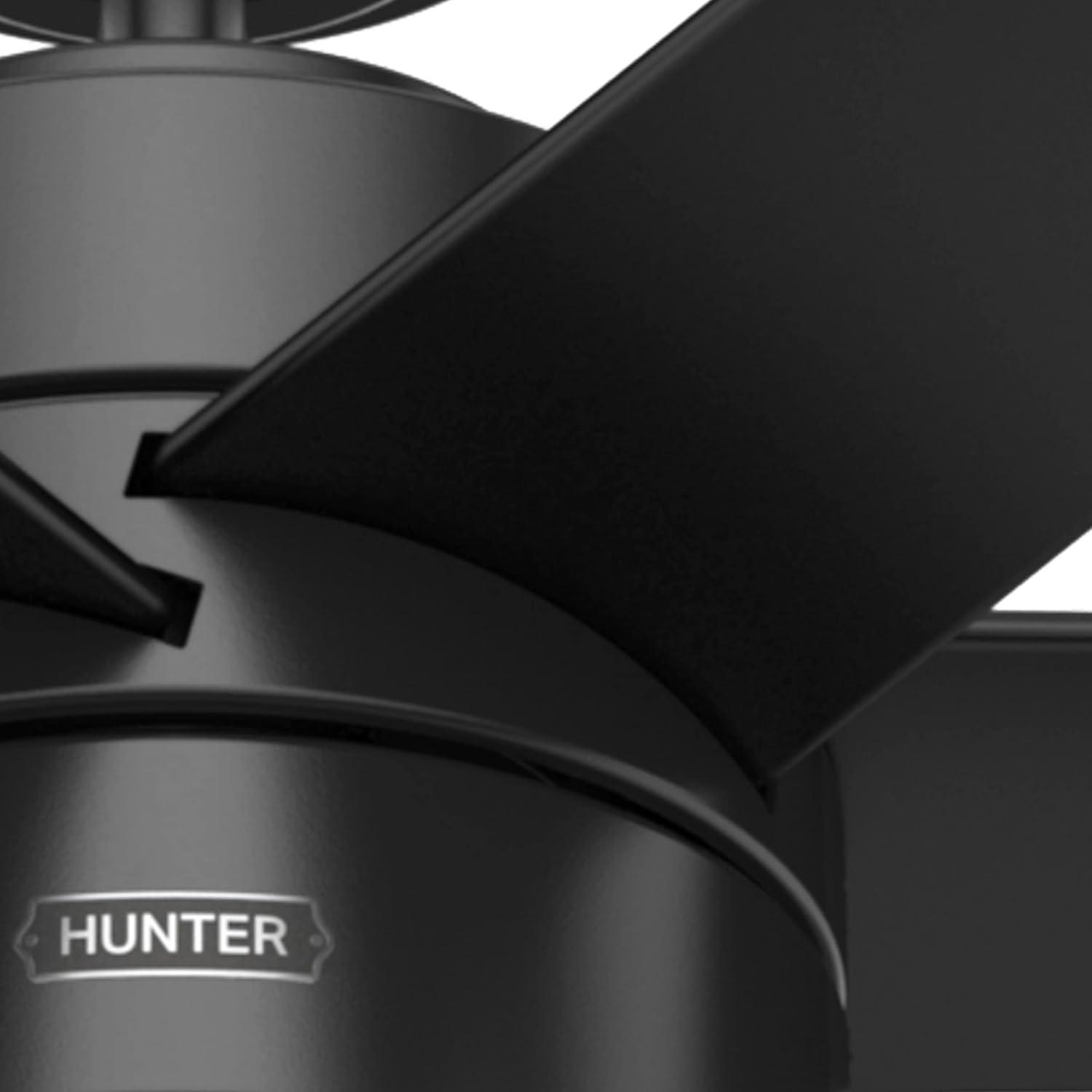 Hunter Fan 72" Solaria Outdoor Matte Black Ceiling Fan with LED Light and Handheld Remote