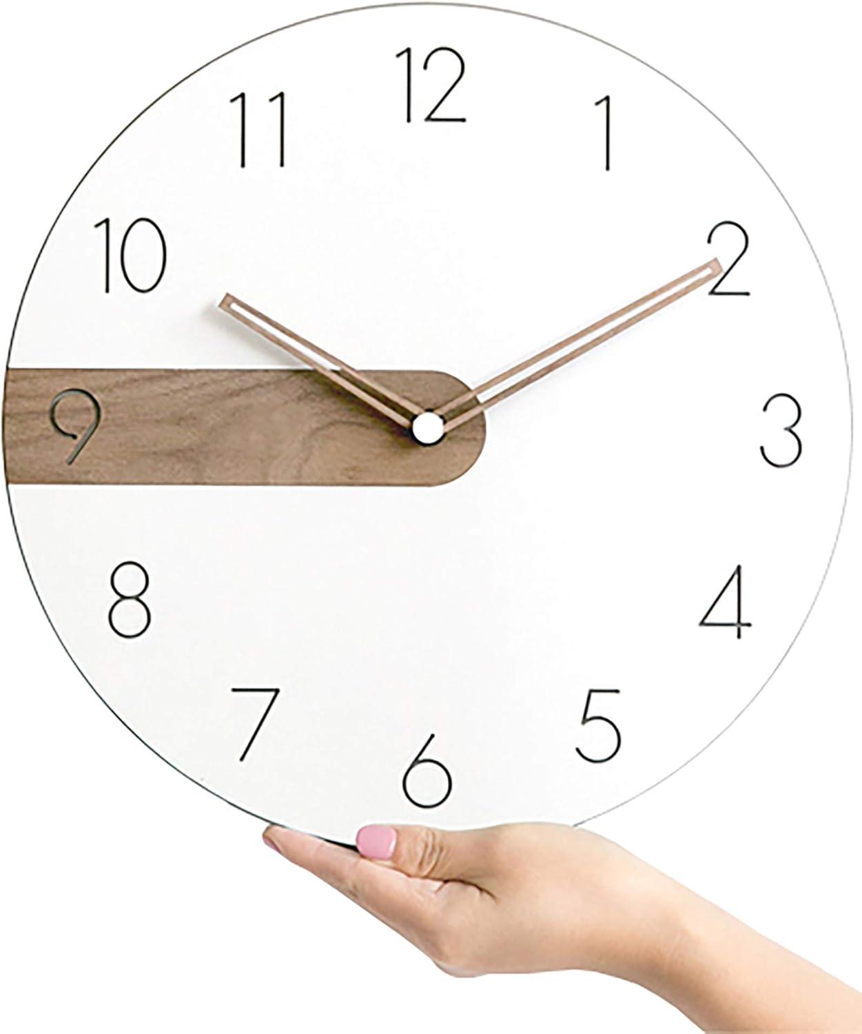 Modern Minimalist Exposed Wood Silent Wall Clock