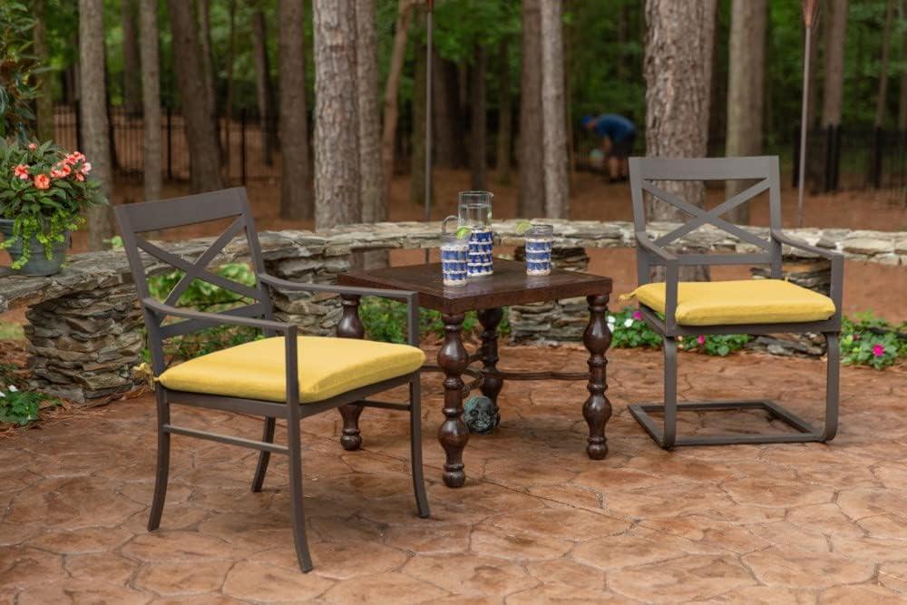 Casual Cushion Solid Sunbrella® Fabric 2-Piece Indoor/Outdoor Seat Pad Cushion, 20"W x 20"L, Spectrum Daffodil