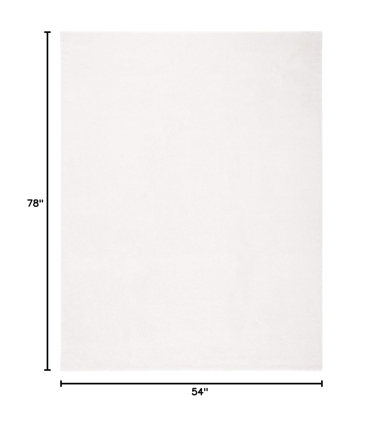 SAFAVIEH Plain and Solid Carleen Solid Plush Area Rug, Ivory, 4'5" x 6'5"