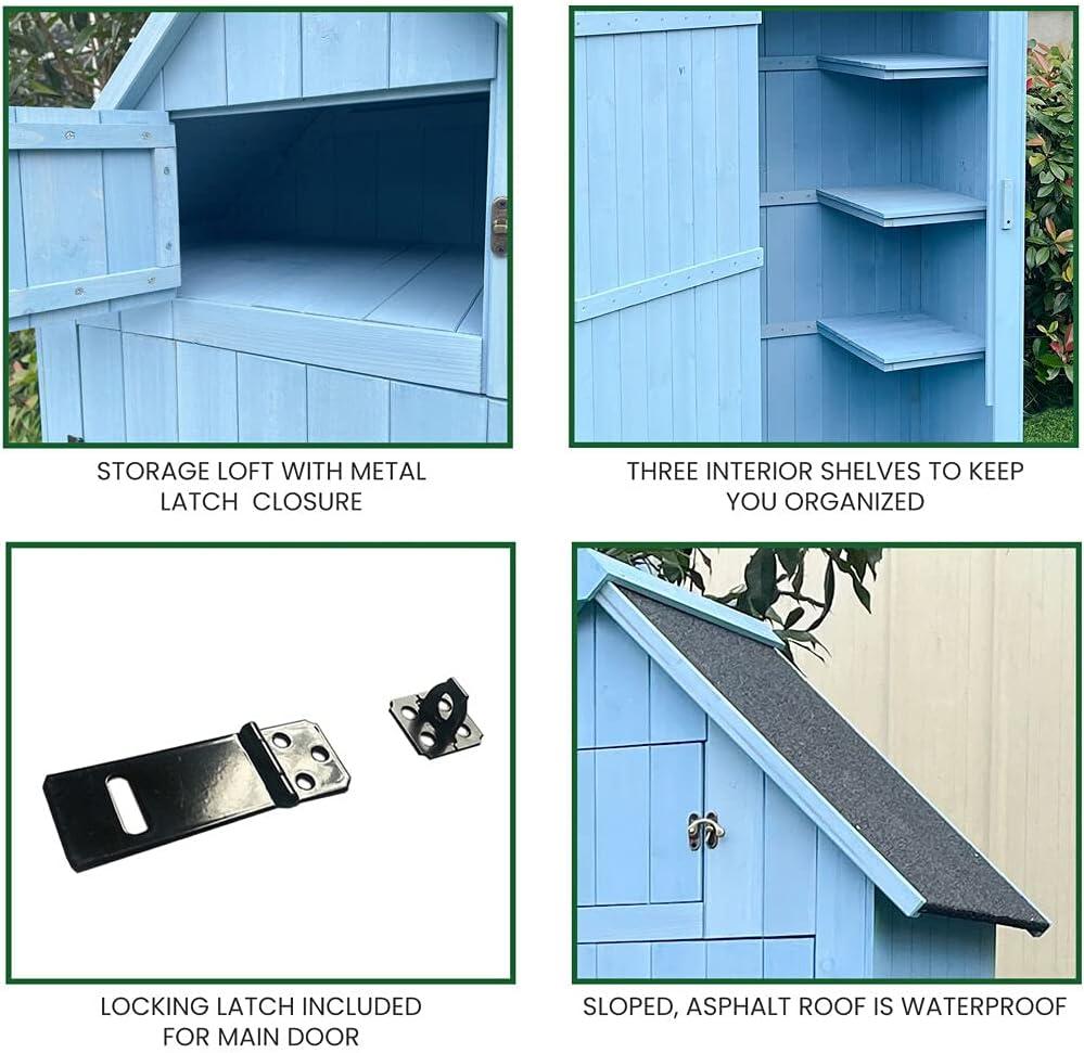 2 ft. 5 in. W x 2 ft D Solid Wood Storage Shed