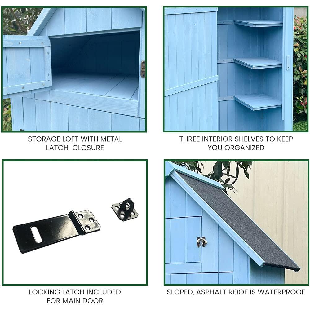 2 ft. 5 in. W x 2 ft D Solid Wood Storage Shed