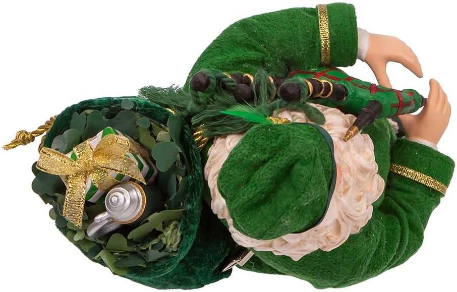 Kurt Adler 10.5-Inch Fabriché Musical Irish Bagpiper Santa