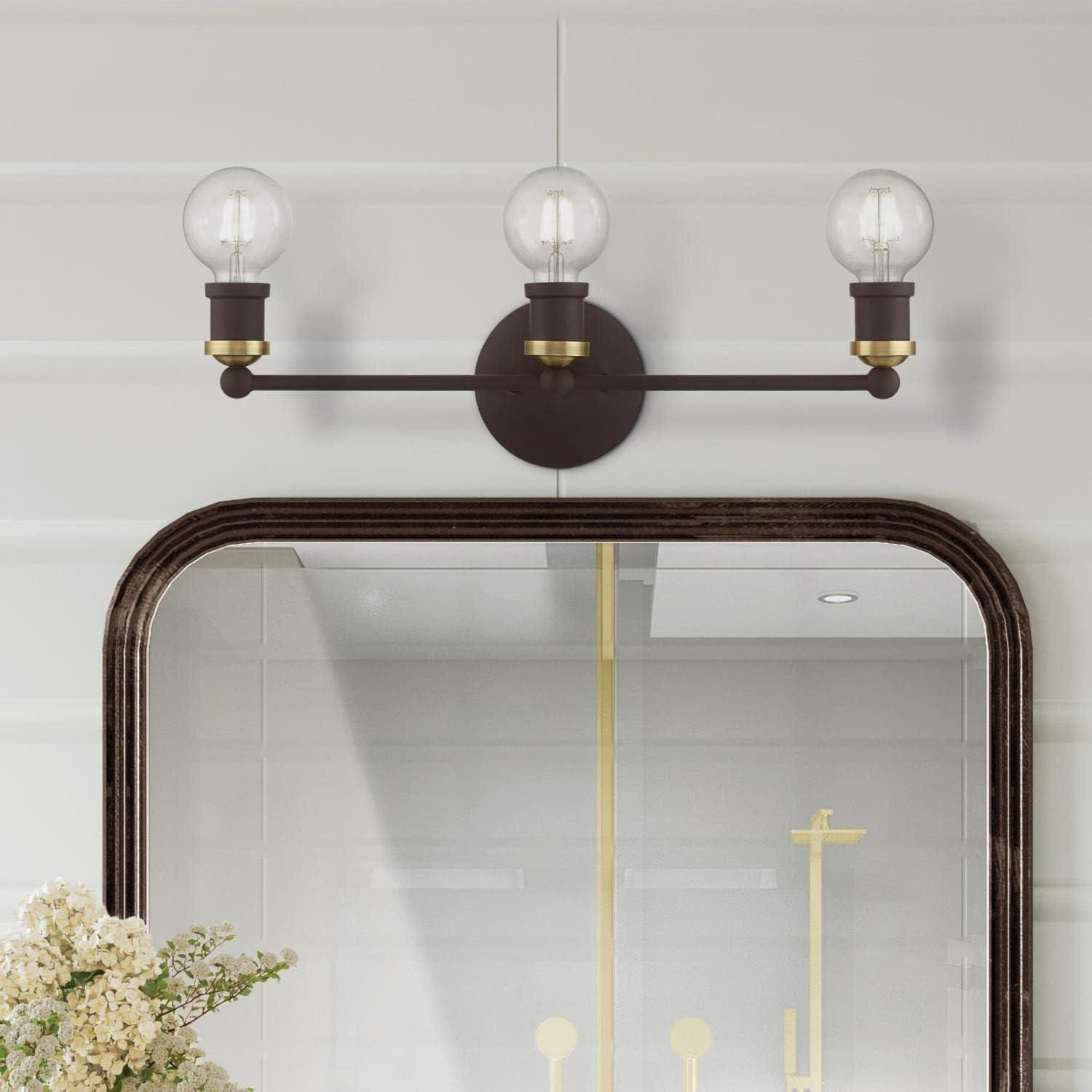 Livex Lighting Lansdale 3 - Light Vanity in  Bronze/Antique Brass