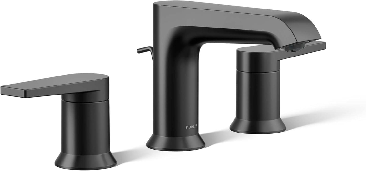 Kohler Hint Widespread Bathroom Faucet with Pop-Up Drain Assembly, 3 Hole 2-Handle Bathroom Sink Faucet, 1.2 gpm