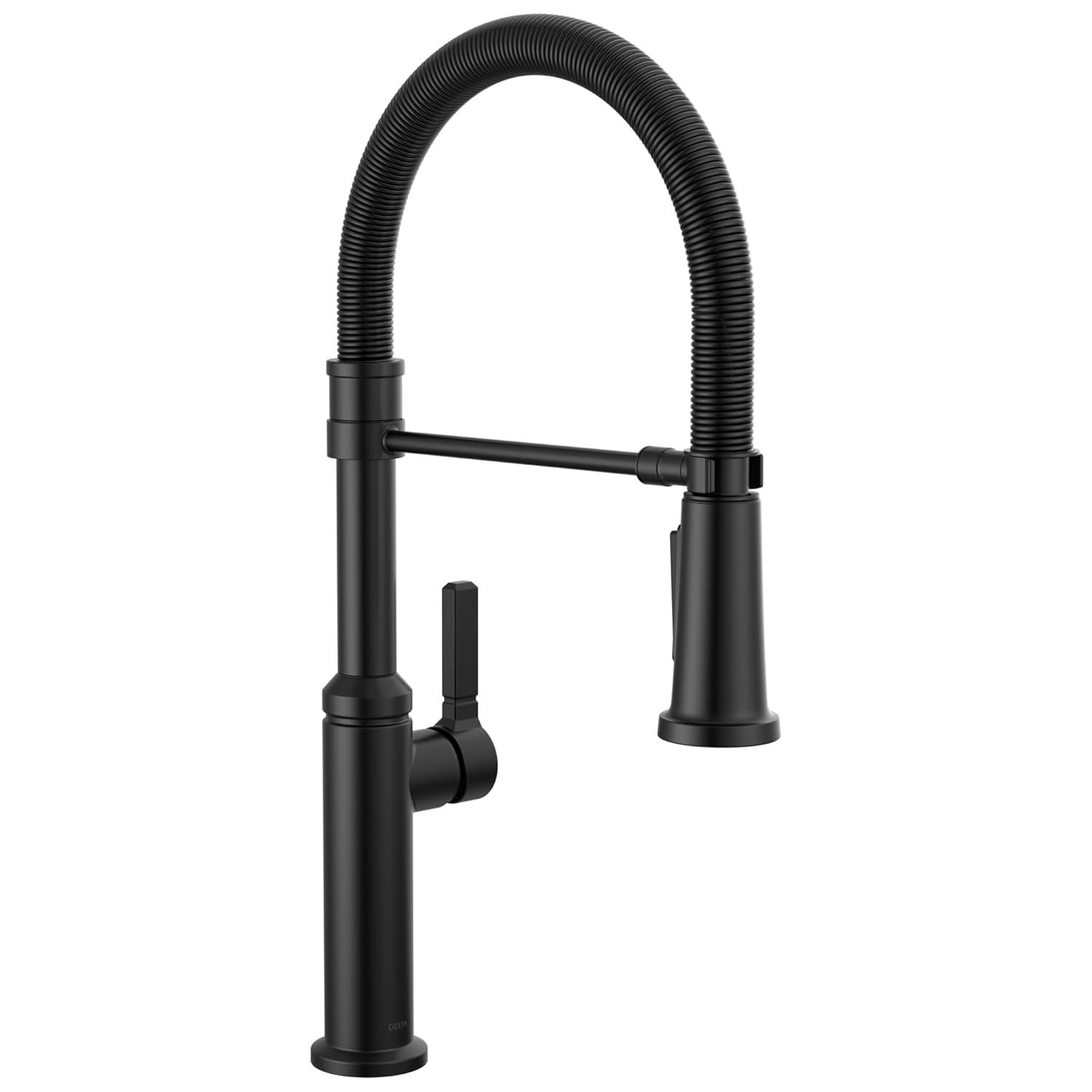 Delta Rhett Pro Commercial Kitchen Faucet, Pull Down Sprayer Kitchen Sink Faucet 18829-BL-DST