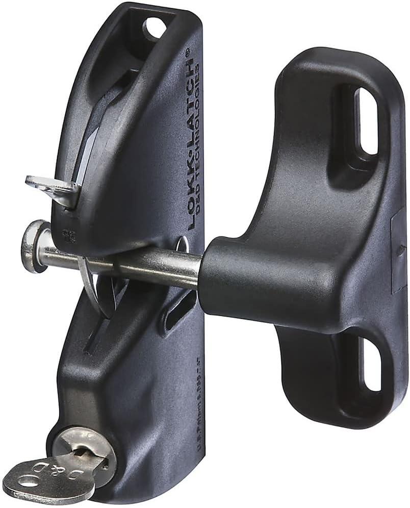 Black Steel-Painted Key Lockable Gate Latch