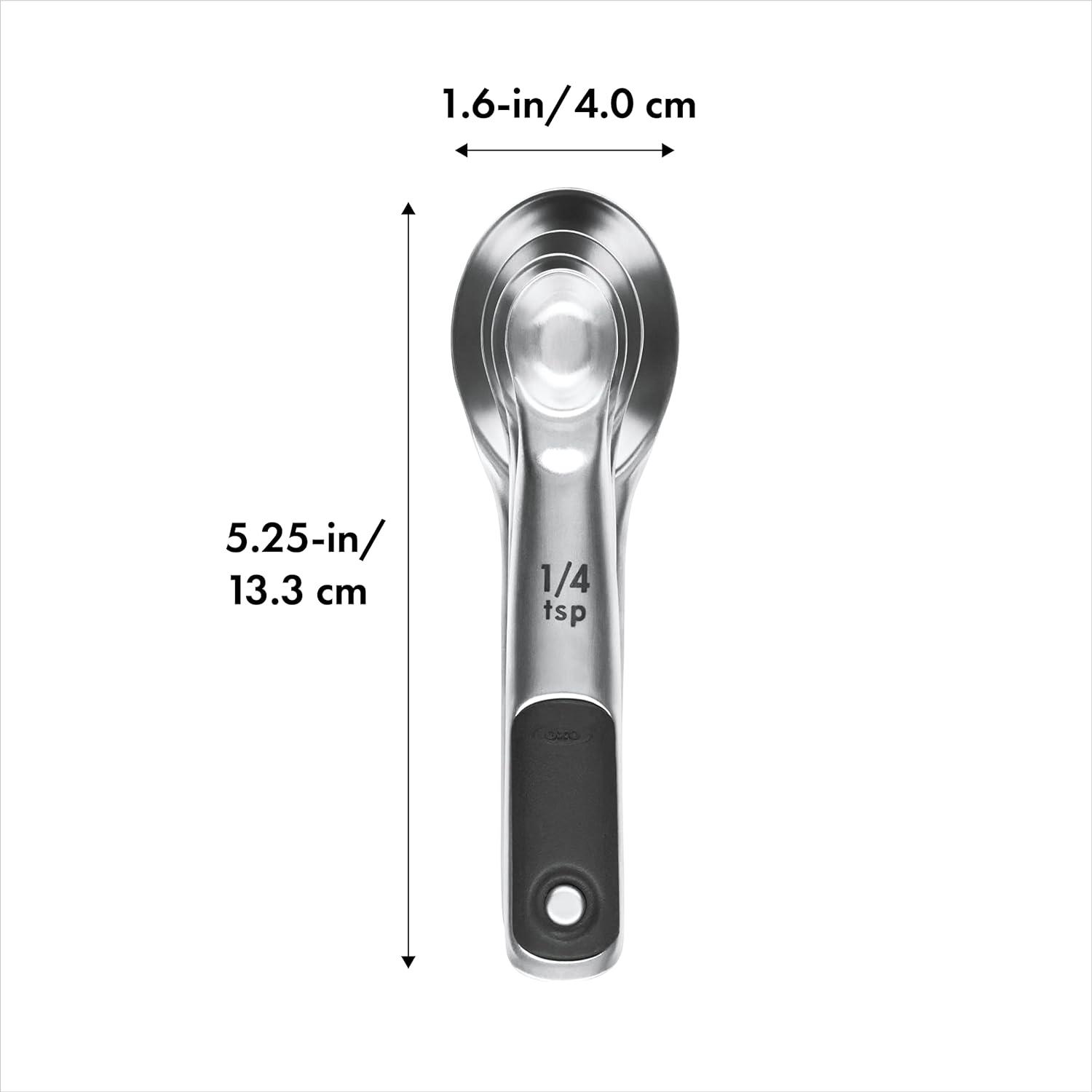 Stainless Steel Magnetic Measuring Spoon Set, 4 Pieces