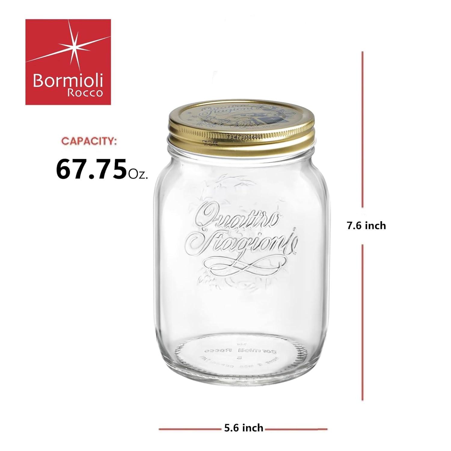 Bormioli Rocco Quattro Stagioni Food Jar wide Mouth (Set of 6)