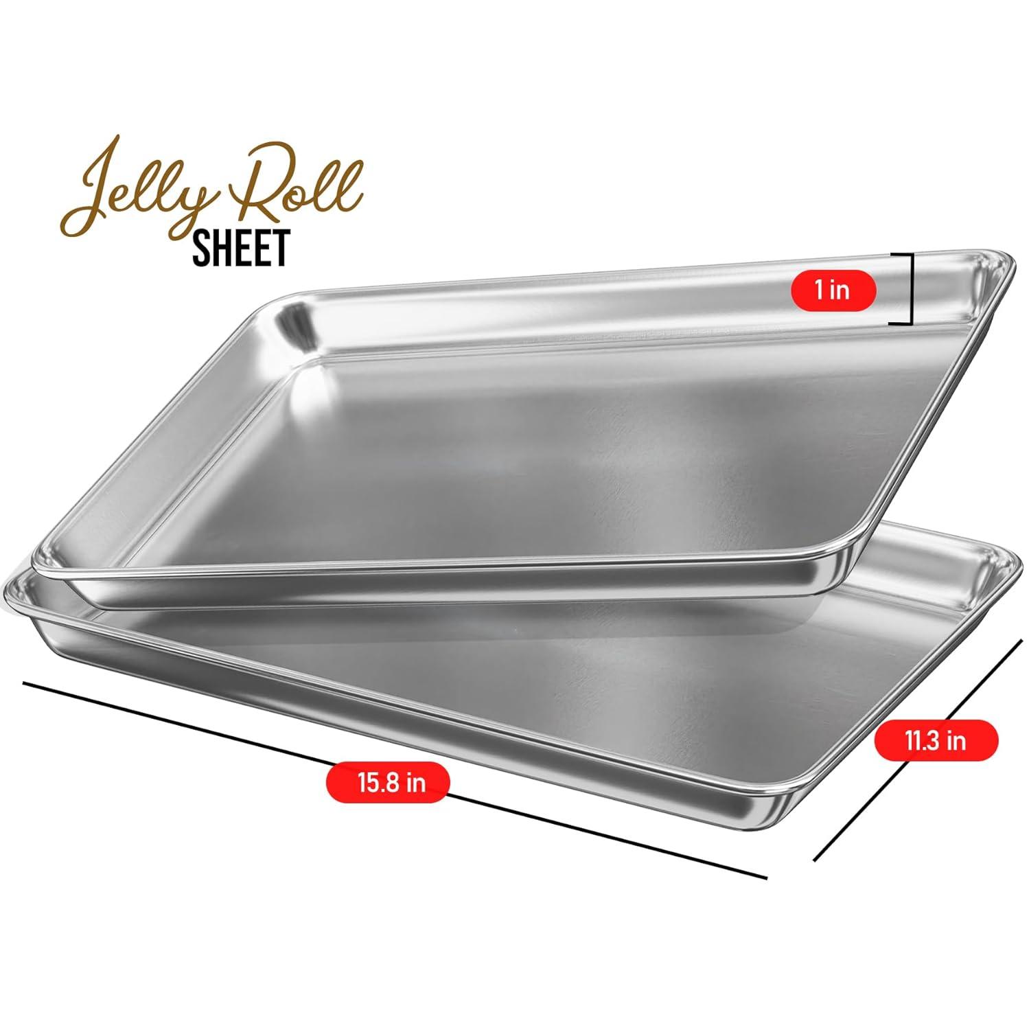 Joytable Joytable Non-Stick Aluminized Steel Jelly Roll Pan Set (Set of 2)