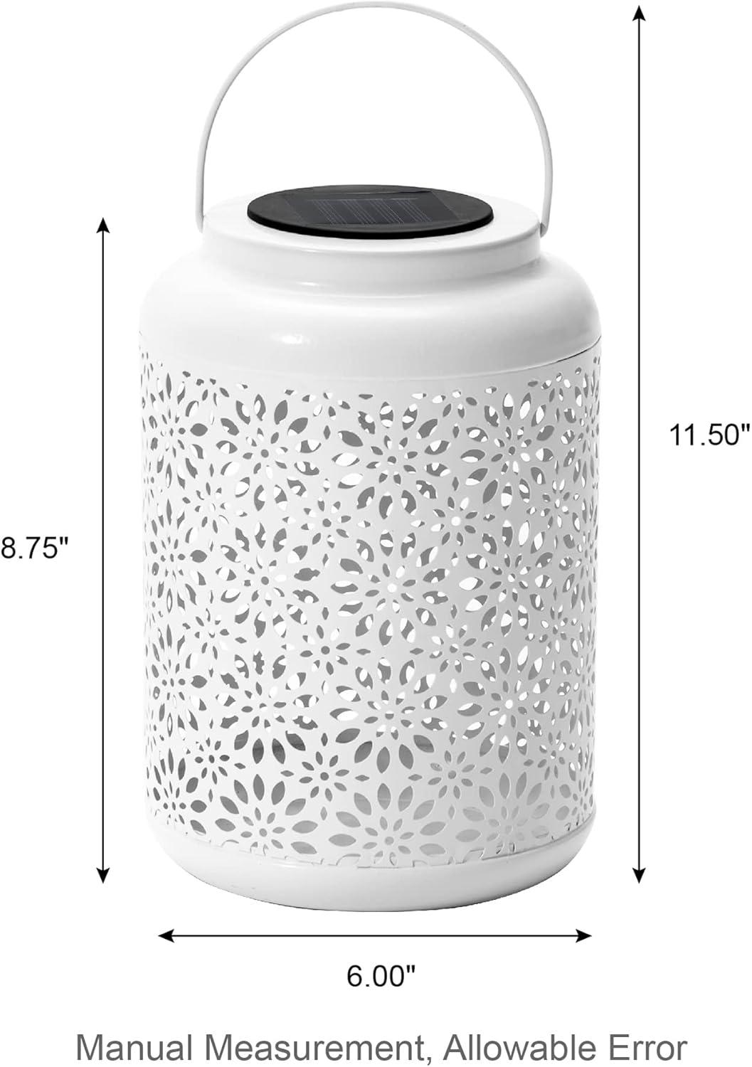 8.75" H Metal Wire Solar Powered Outdoor Hanging Lantern
