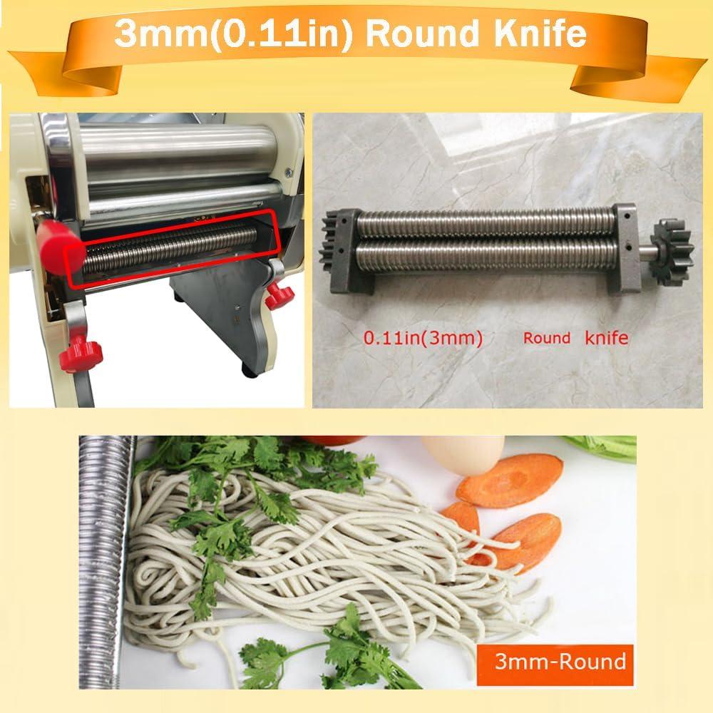 3mm Electric Pasta Press Maker Noodle Machine Automatic Noodle Making Machine with Round Knife 110V