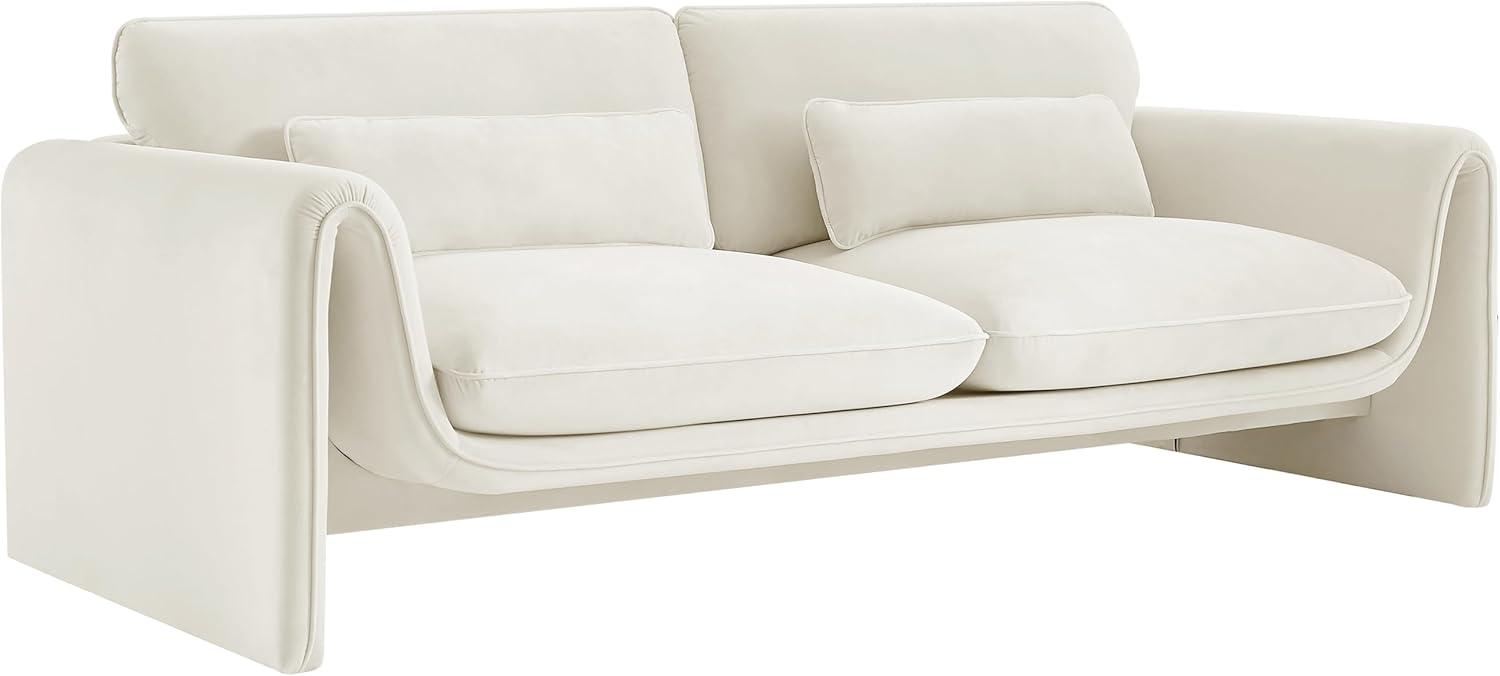 Meridian Furniture Sloan Cream Velvet Fabric Sofa