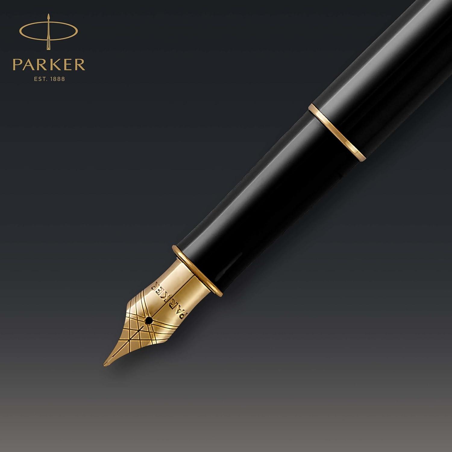 Parker Sonnet Black Lacquer GT Fountain Pen - Medium