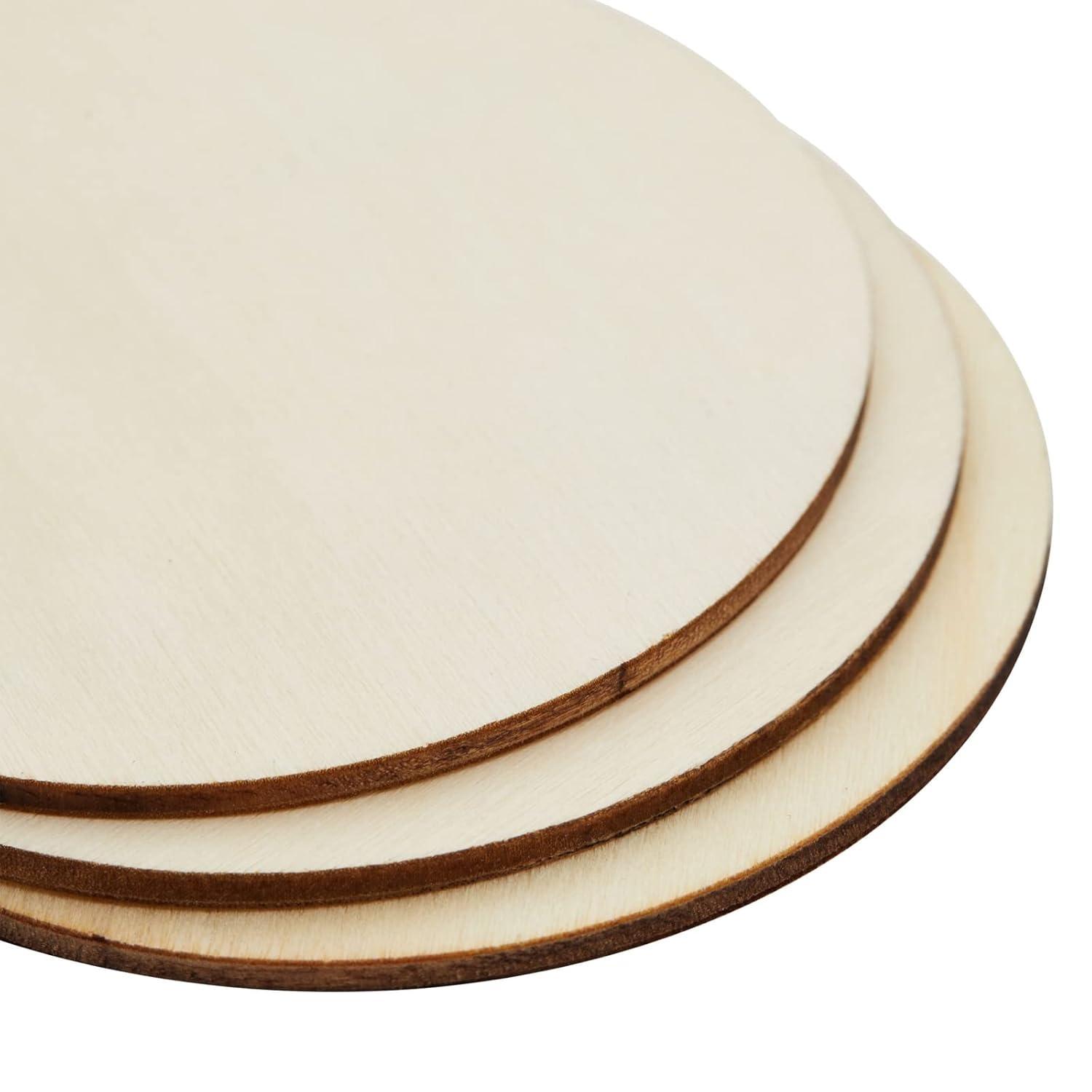 Juvale 36 Pack Unfinished Wood Circles for Crafts, 3 Inch Round Wooden Cutouts for DIY Projects