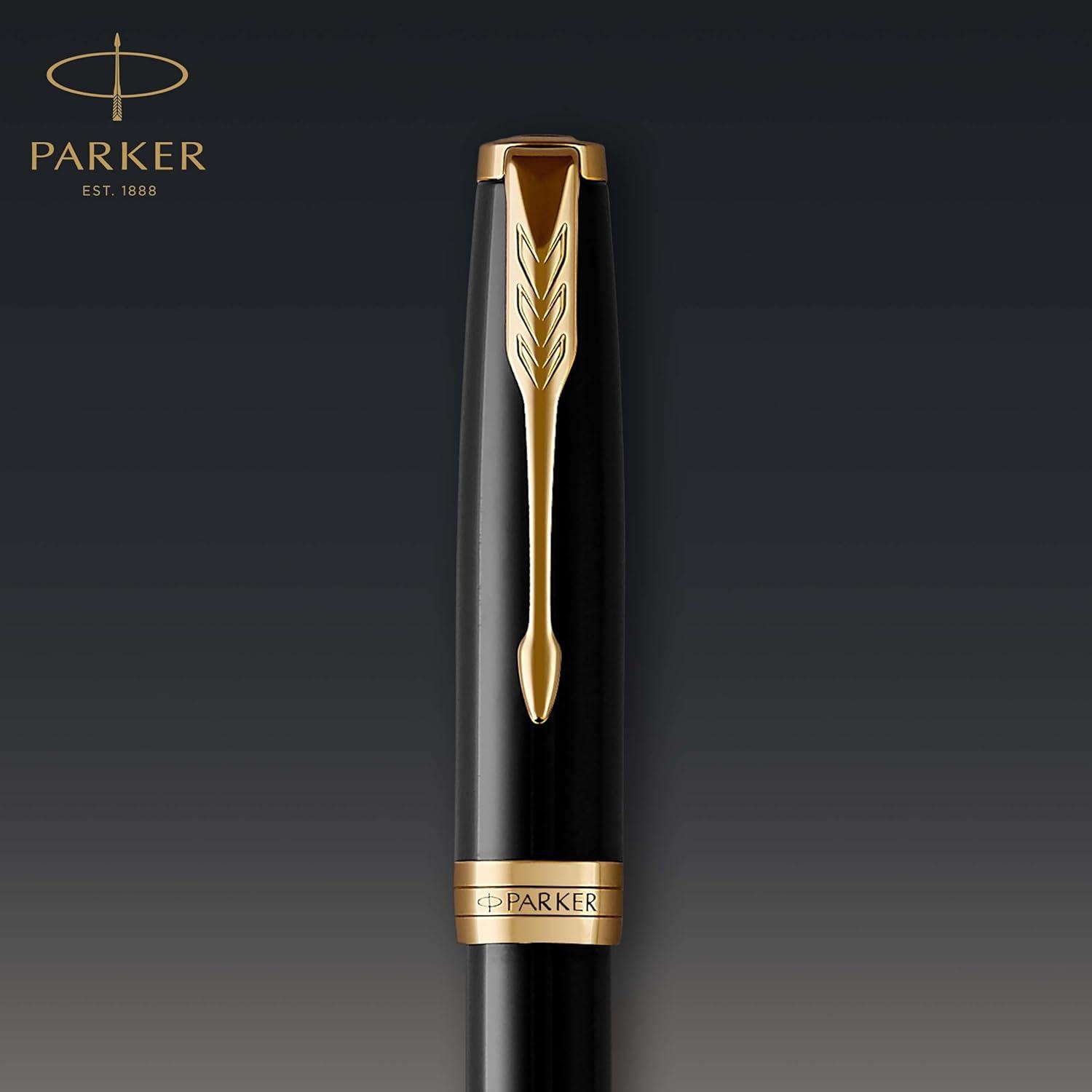 Parker Sonnet Black Lacquer GT Fountain Pen - Medium