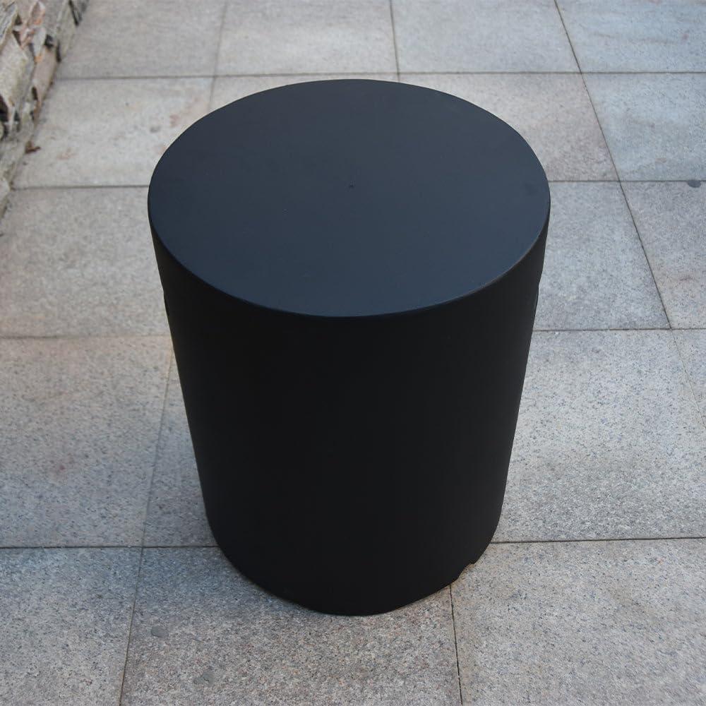 Black Concrete Round Propane Tank Cover Table