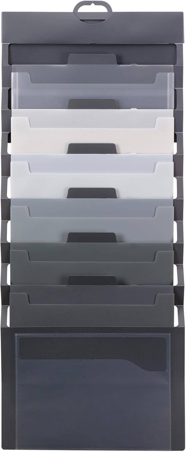 Smead Cascading Wall Organizer, 6 Pockets, Letter Size, Gray/Neutral (92061)