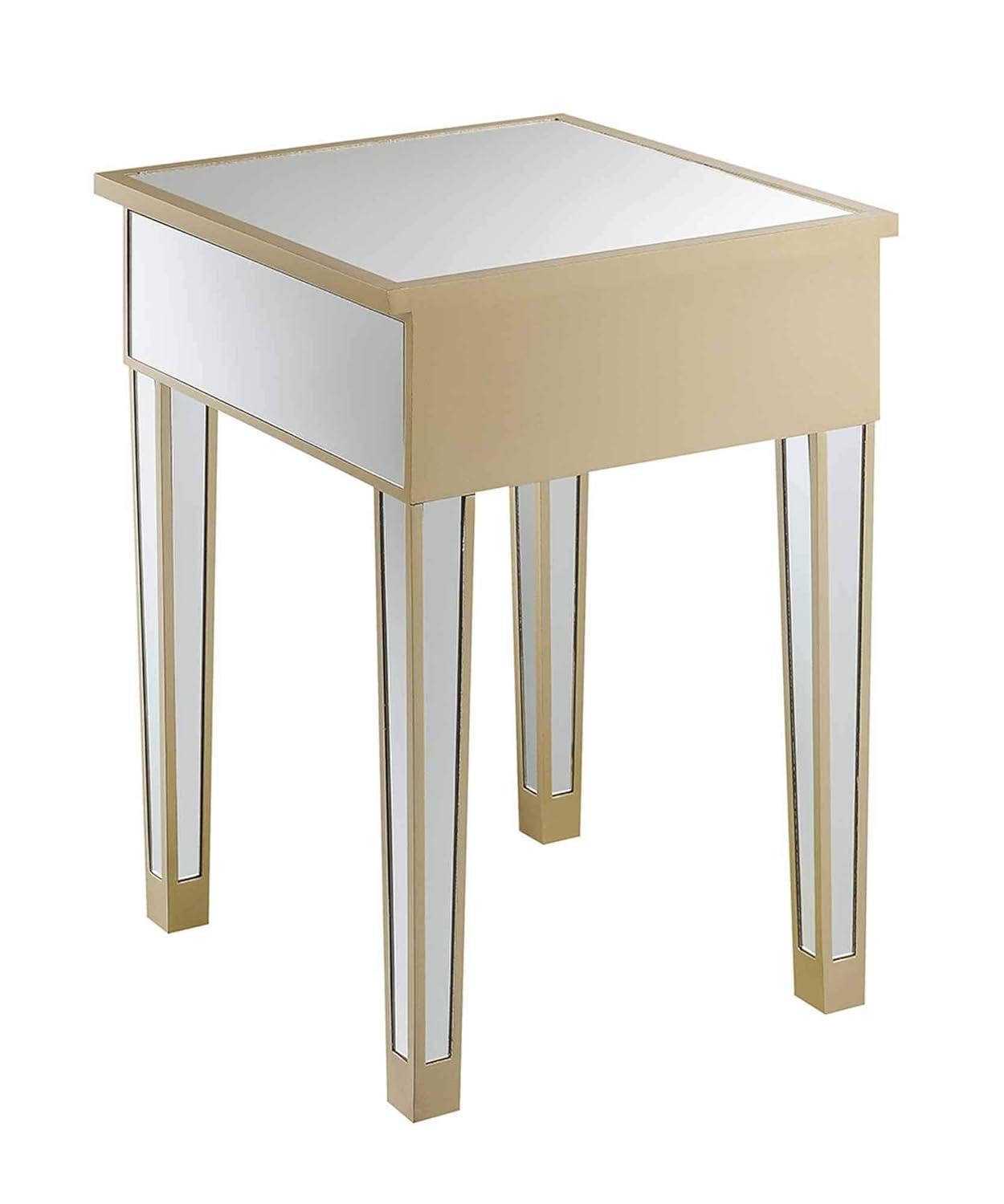 Convenience Concepts Gold Coast Mirrored End Table with Drawer, Multiple Colors