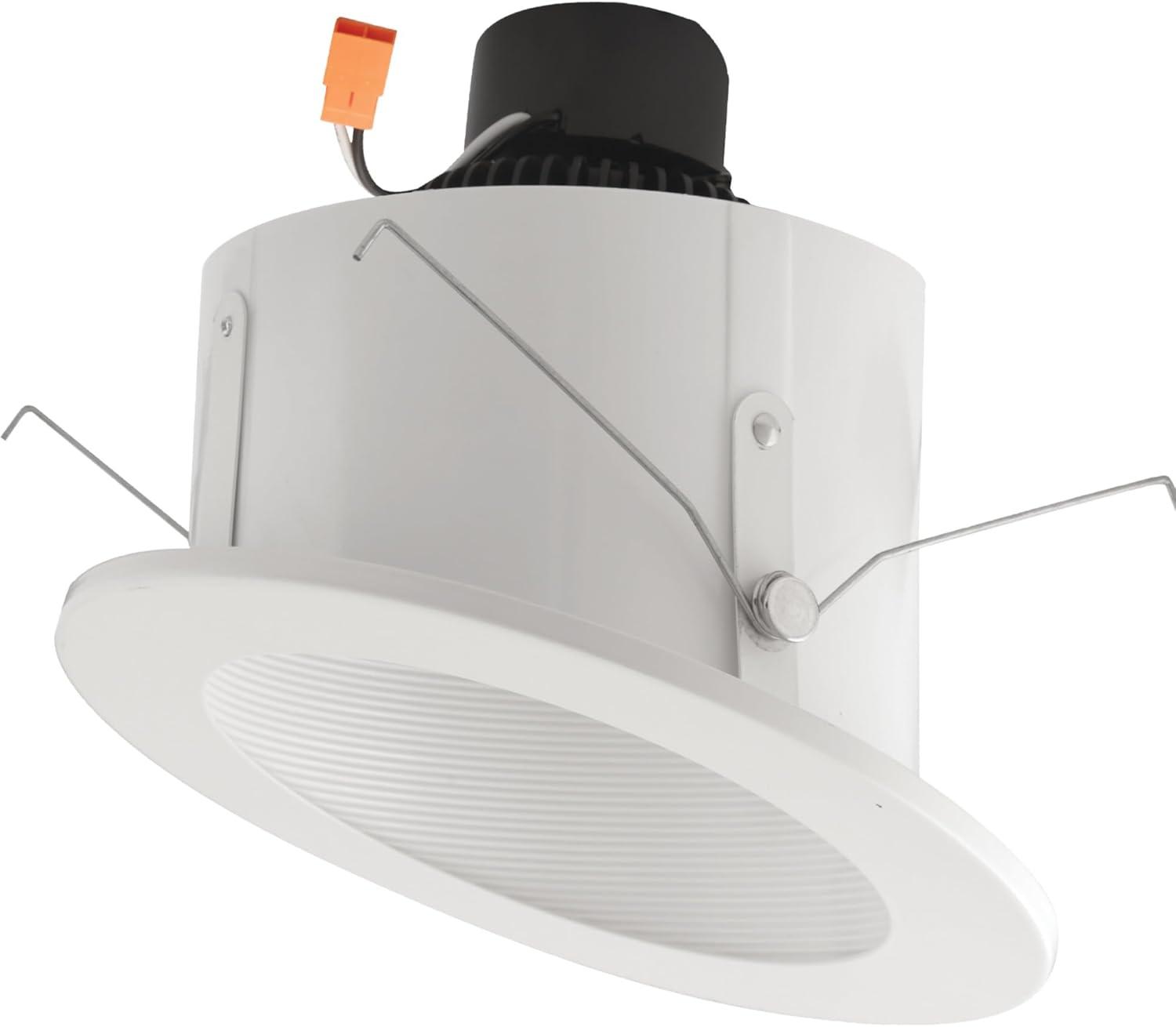 White 6" LED Sloped Baffle Recessed Trim with Adjustable CCT