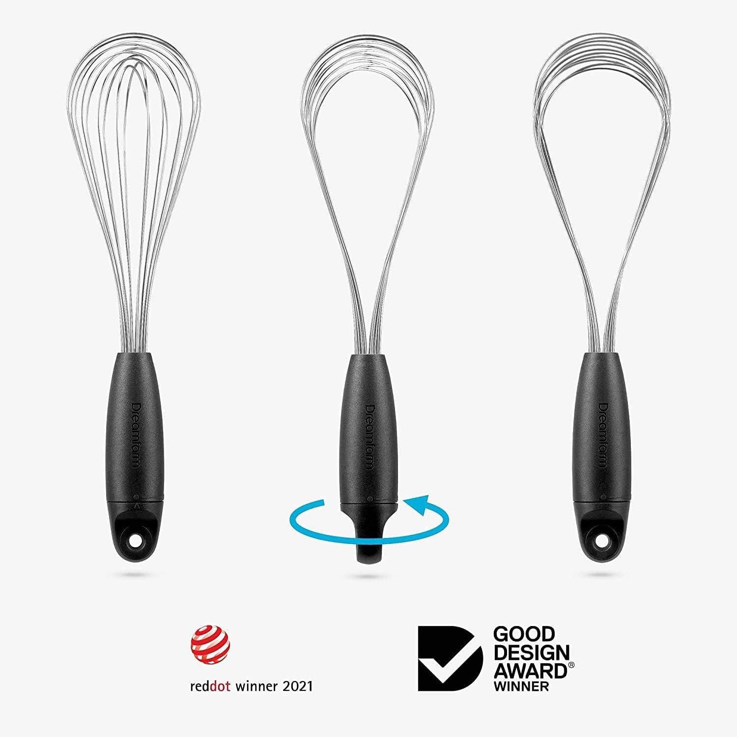 Black Stainless Steel Foldable Balloon Whisk