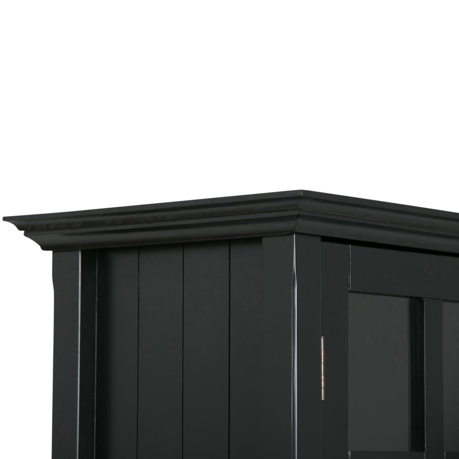 Simpli Home Acadian 44"W Solid Wood 9 Cube Storage Bookcase with Fixed Shelves