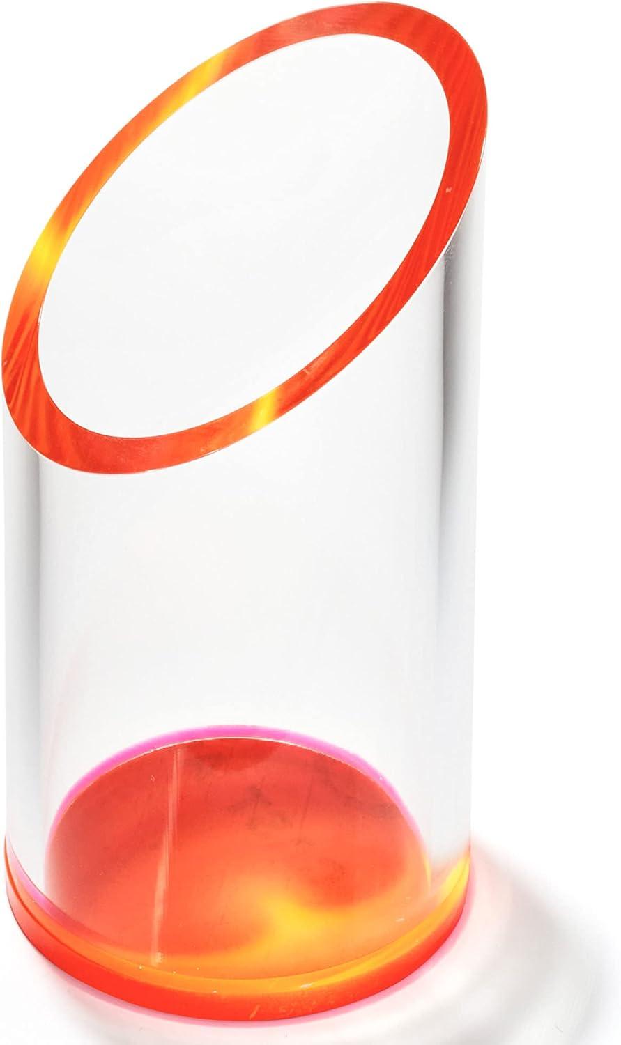 OfficeGoods Acrylic Pen and Pencil Holder with Neon Green Accents Home Office Desk Accessories