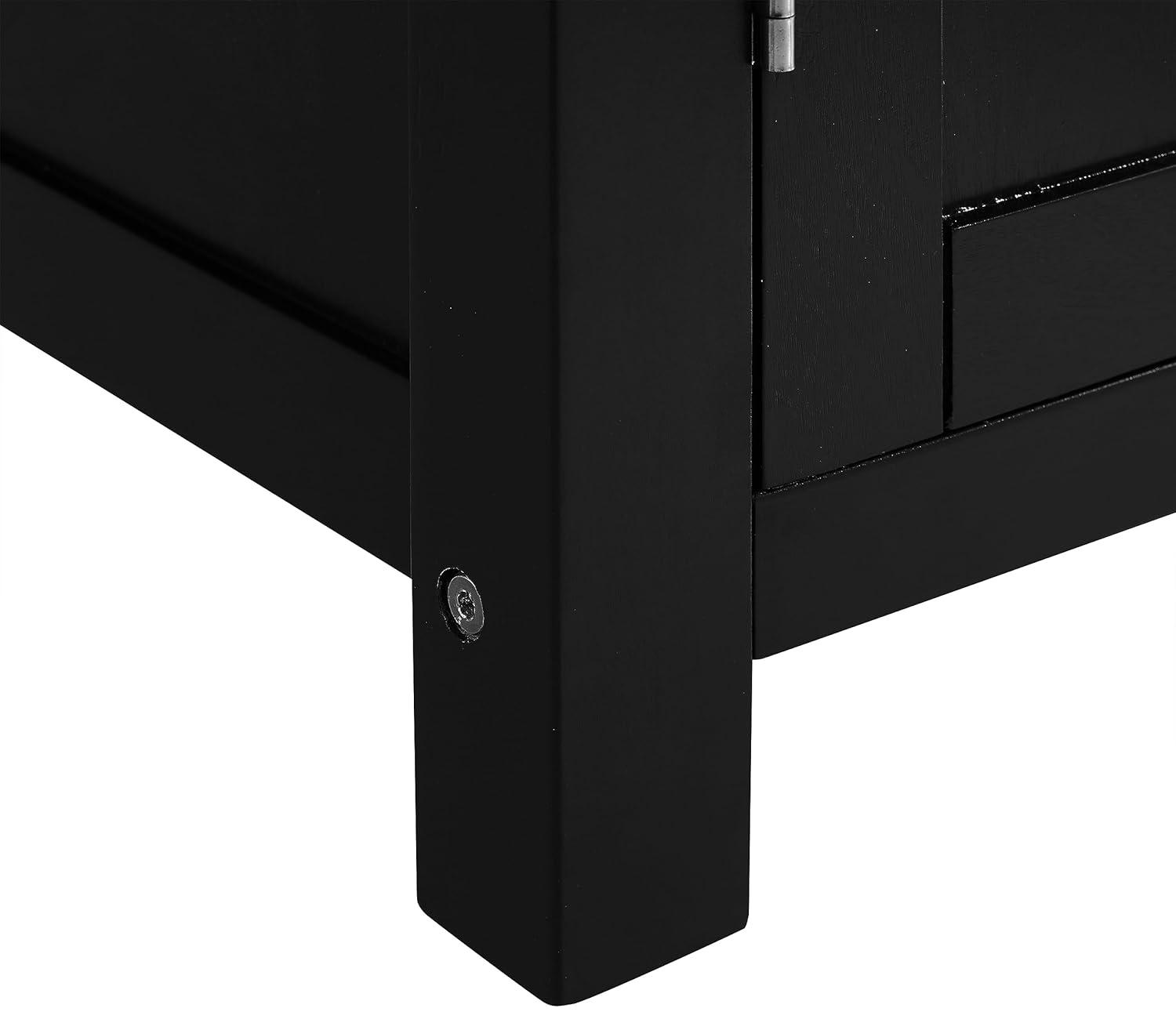 Crosley Savannah Wood Top Kitchen Island Cart in Black