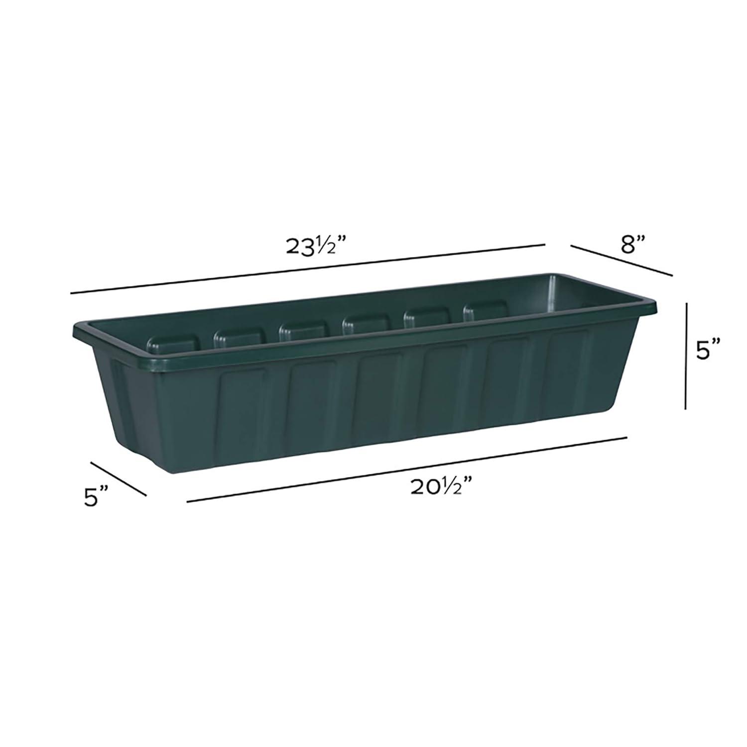 Novelty Poly-Pro Plastic Indoor/Outdoor Liner/Planter Flower Box, Green, 24 inch