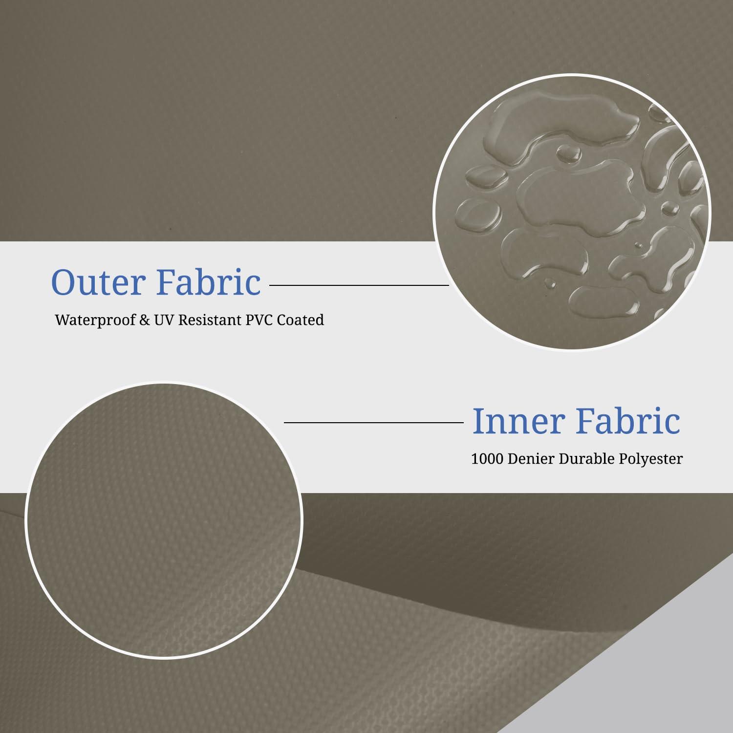 Covers & All Round Table Top Cover, 12 Oz Waterproof UV & Weather Resistant, Outdoor Table Cover for Patio Outdoor Furniture (30" Dia x 4" H Inches, Beige)