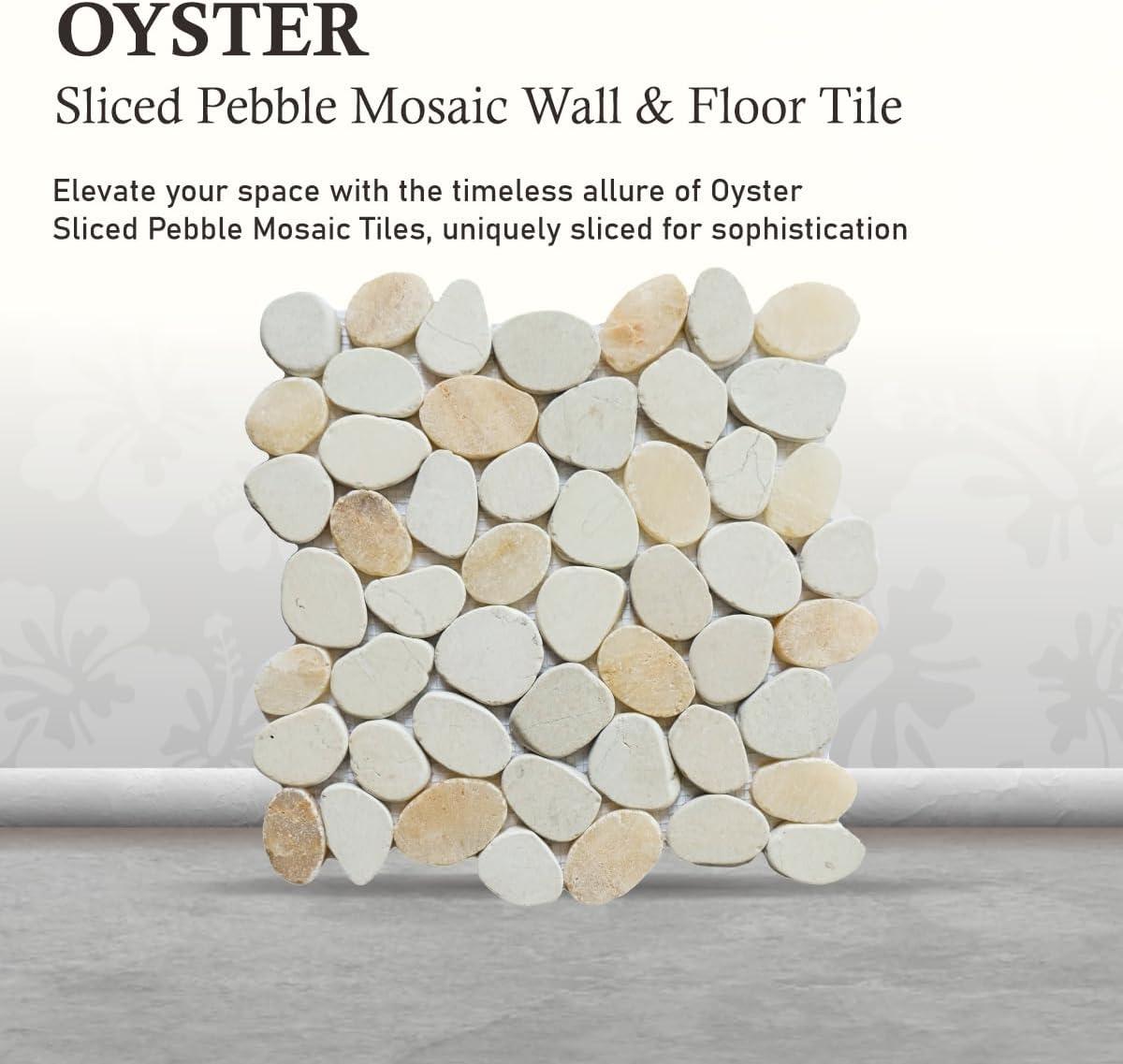 Hawaii 12" x 12" Natural Stone Pebbles Mosaic Wall & Floor Tile