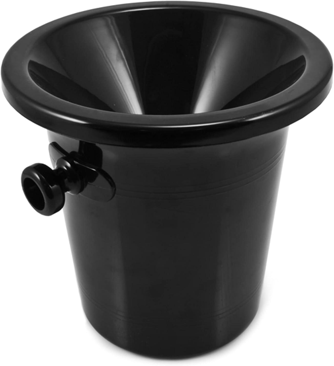 True Spittoon Plastic Wine Tasting Dump Bucket in Black