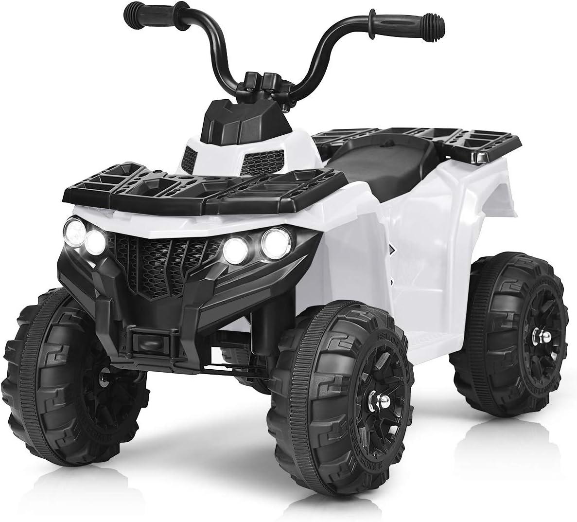 White 6V Battery Powered Kids Electric Ride-On ATV Quad